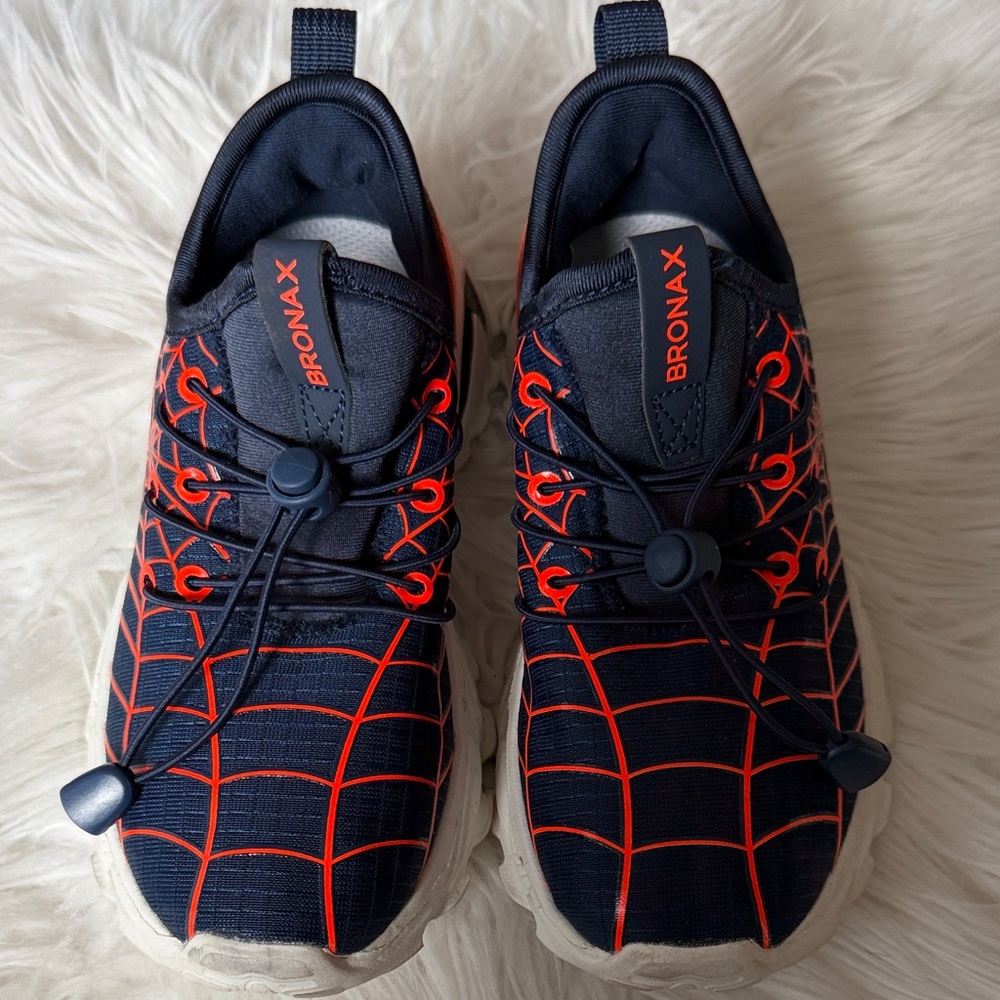 Bronax Spiderman Navy and Red Athletic Shoes, kids size 2